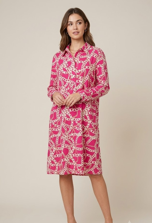 Hinson Wu Dresses & Skirts - Hinson Wu Adeline Long Sleeve Chain Link Dress Pink White 1 US 0 XS
